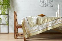 Σετ Τραπεζομάντηλο & 12 Πετσέτες φαγητού Αιγαίον με Κέντημα 180X270 Alcea